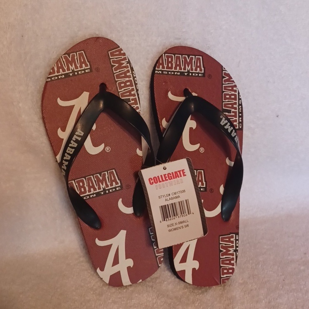 Alabama Crimson Tide flip flops women's size 5/6 nwt